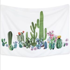 Cactus Tapestry- White and Colorful